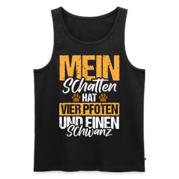 Hund Mein schatten hat vier Pfoten - Männer Premium Bio Tank Top - Schwarz - Vorne - Michal (187cm)