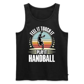 Handball Handballer - Männer Premium Bio Tank Top - Schwarz - Vorne - Michal (187cm)