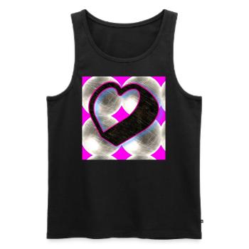 In Love (Heart) - Image 2023 - Men's Premium Organic Tank Top - black - Front - Michal (187cm)