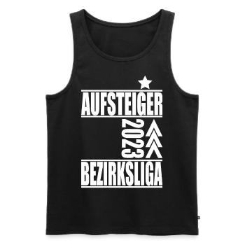 Aufsteiger Bezirksliga 2023 Aufstiegstrikot - Männer Premium Bio Tank Top - Schwarz - Vorne - Michal (187cm)