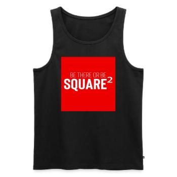 Square Streetwear: Fun & Clear Statement - Men's Premium Organic Tank Top - black - Front - AI Model Male 178 light (178cm)