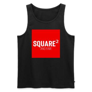 Square Streetwear: Fun & Clear Statement - Men's Premium Organic Tank Top - black - Front - AI Model Male 178 light (178cm)