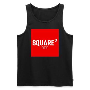Square Streetwear: Fun & Clear Statement - Men's Premium Organic Tank Top - black - Front - AI Model Male 178 light (178cm)