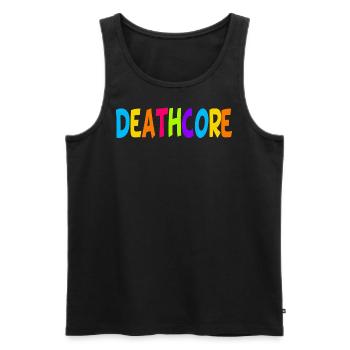 Lustige Deathcore Regenbogenfarben Metalhead - Männer Premium Bio Tank Top - Schwarz - Vorne - Michal (187cm)