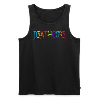 Lustige Deathcore Regenbogenfarben Metalhead - Männer Premium Bio Tank Top - Schwarz - Vorne - Michal (187cm)