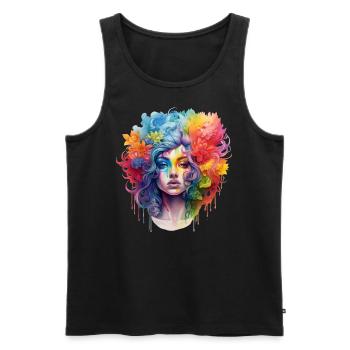Femme arc-en-ciel - Débardeur bio Premium Homme - noir - Devant - Michal (187cm)