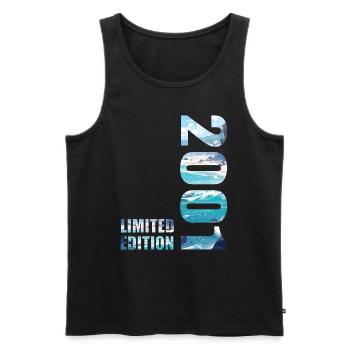 2001 Limited Edition T-Shirt Geburtstags Idee - Männer Premium Bio Tank Top - Schwarz - Vorne - Michal (187cm)