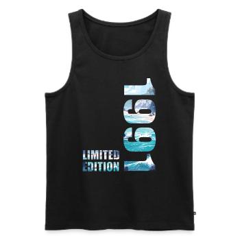 1991 Limited Edition T-Shirt Geburtstags Idee - Männer Premium Bio Tank Top - Schwarz - Vorne - Michal (187cm)