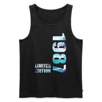 1987 Limited Edition T-Shirt Geburtstags Idee - Männer Premium Bio Tank Top - Schwarz - Vorne - Michal (187cm)