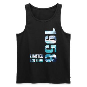 1958 Limited Edition T-Shirt Birthday Idea - Men's Premium Organic Tank Top - black - Front - AI Model Male 178 light (178cm)