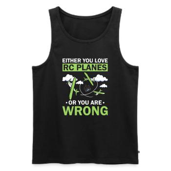 RC Airplane RC Airplane - Men's Premium Organic Tank Top - black - Front - AI Model Male 178 light (178cm)