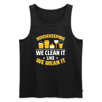Week of Appreciation for Housekeeping - Men's Premium Organic Tank Top - black - Front - Michal (187cm)