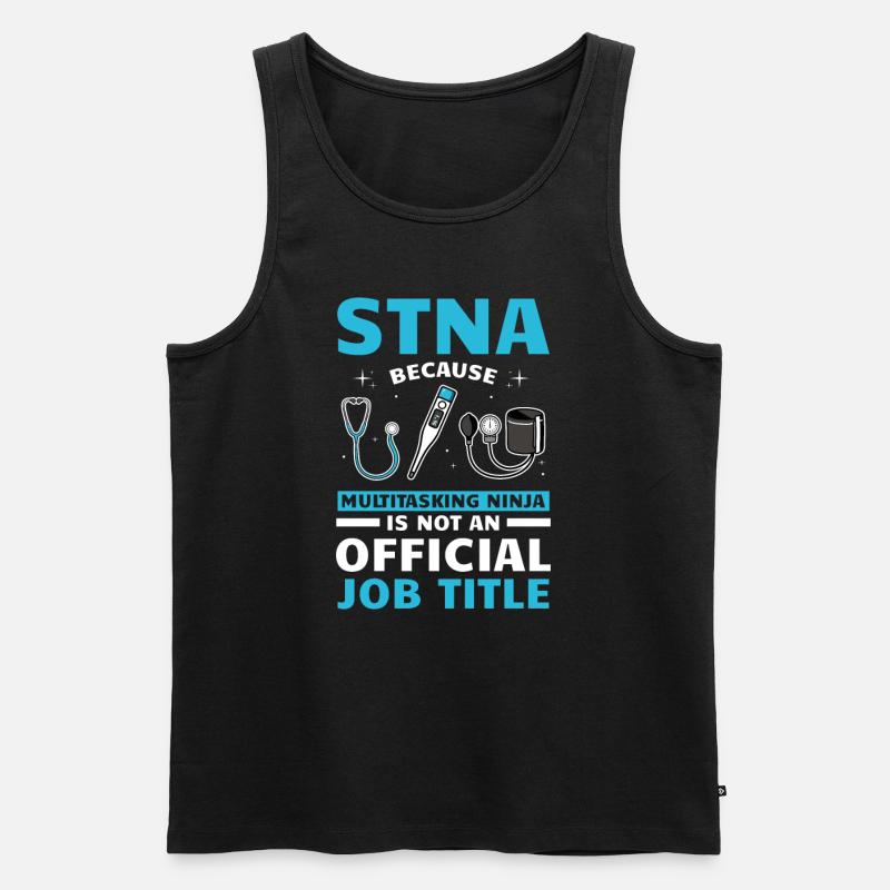STNA Staatlich geprüfte Pflegeassistentin - Männer Premium Bio Tank Top - Schwarz