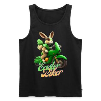 Easter Biker - The Easter Bunny becomes a biker - Men's Premium Organic Tank Top - black - Front - Michal (187cm)