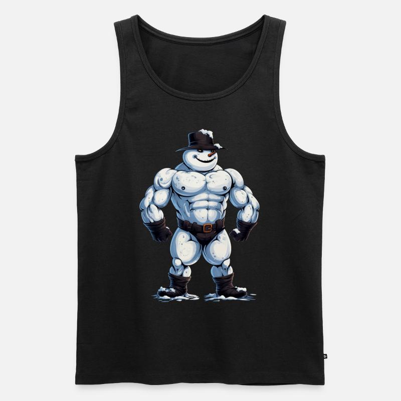 ok… Ein Bodybuilder Schneemann… - Männer Premium Bio Tank Top - Schwarz