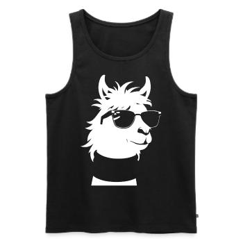 Funny Llama Wearing Sunglasses Cool Llamas - Men's Premium Organic Tank Top - black - Front - Michal (187cm)
