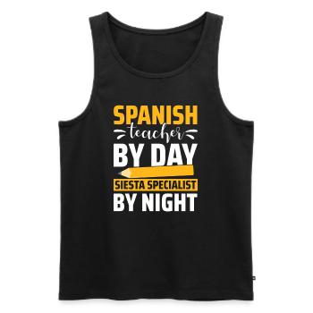 Spanish Teacher Maestra Bilingual Teacher - Men's Premium Organic Tank Top - black - Front - AI Model Male 178 light (178cm)