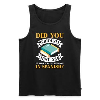 Spanish Teacher Maestra Bilingual Teacher - Men's Premium Organic Tank Top - black - Front - AI Model Male 178 light (178cm)