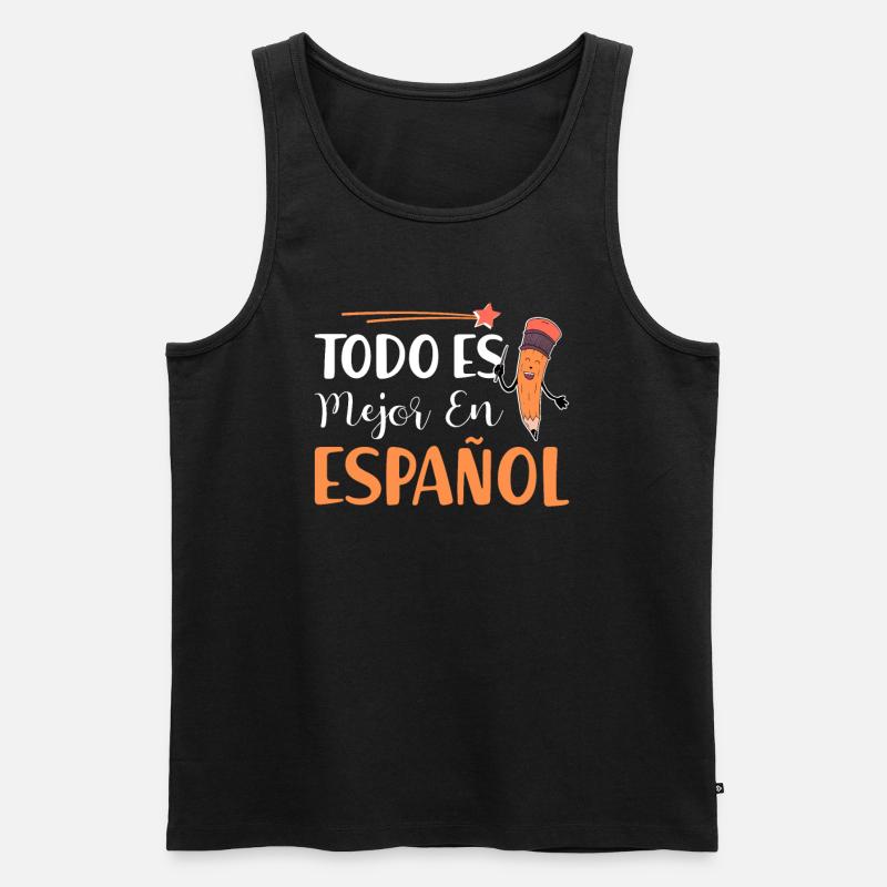 Spanischlehrerin Maestra Bilinguale Lehrerin - Männer Premium Bio Tank Top - Schwarz