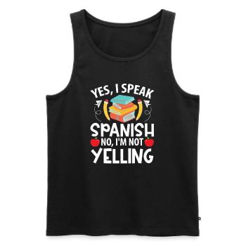 Spanish Teacher Maestra Bilingual Teacher - Men's Premium Organic Tank Top - black - Front - AI Model Male 178 light (178cm)