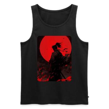 Samouraï de la lune de sang - Débardeur bio Premium Homme - noir - Devant - AI Model Male 178 light (178cm)