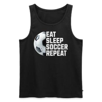 MANGEZ DORMIR SOCCER RÉPÉTER - Débardeur bio Premium Homme - noir - Devant - Michal (187cm)