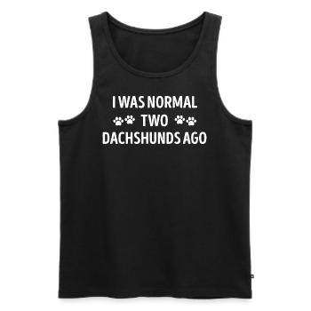 J’étais normal il y a deux teckels drôle - Débardeur bio Premium Homme - noir - Devant - Michal (187cm)