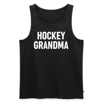 Hockey-Oma - Männer Premium Bio Tank Top - Schwarz - Vorne - Michal (187cm)
