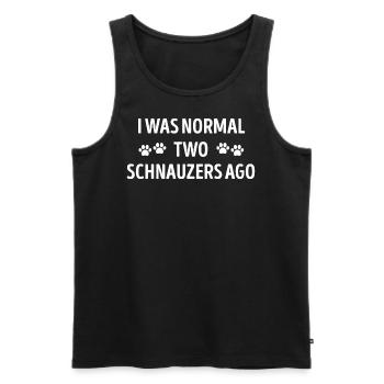 J’étais normal il y a deux schnauzers drôle - Débardeur bio Premium Homme - noir - Devant - Michal (187cm)