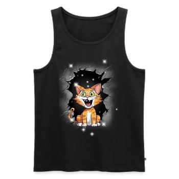 Cat Cats Kitten Mystical - Men's Premium Organic Tank Top - black - Front - AI Model Male 178 light (178cm)