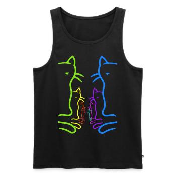 LGBT Regenbogen Katzen Katze Regenbogenfahne - Männer Premium Bio Tank Top - Schwarz - Vorne - AI Model Male 178 light (178cm)