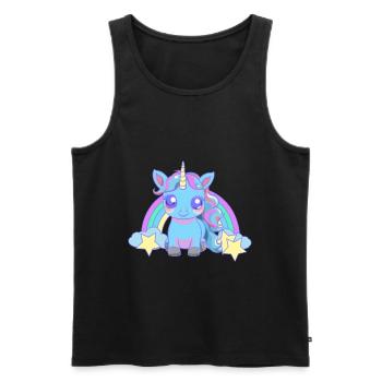 Bébé Licorne Licornes Enfants Enfant Tout-petits - Débardeur bio Premium Homme - noir - Devant - Michal (187cm)