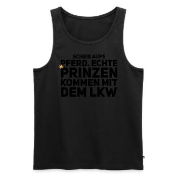 Prinz auf’m Laster – Truck statt Pferd - Männer Premium Bio Tank Top - Schwarz - Vorne - Michal (187cm)