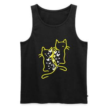 80s Cats Cat Teen Girl Kids Child - Men's Premium Organic Tank Top - black - Front - Michal (187cm)