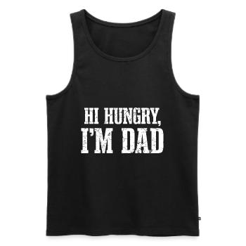 Hallo hungrig, ich bin Papa - Männer Premium Bio Tank Top - Schwarz - Vorne - Michal (187cm)