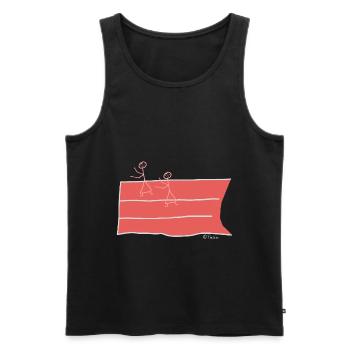 Sprinter Strichmännchen, Frau Lauf Sport Wettkampf - Männer Premium Bio Tank Top - Schwarz - Vorne - Michal (187cm)