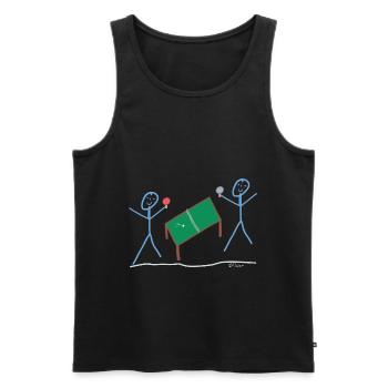 Table Tennis Stick Figure Sport Ping Pong Game - Men's Premium Organic Tank Top - black - Front - Michal (187cm)