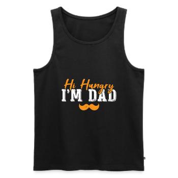 Hallo Hungrig, ich bin Papa - Männer Premium Bio Tank Top - Schwarz - Vorne - Michal (187cm)