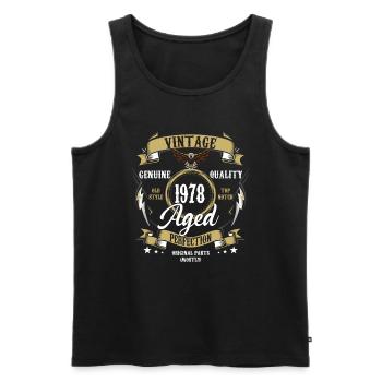 VINTAGE 1978 ALTER PERFEKTION - Männer Premium Bio Tank Top - Schwarz - Vorne - AI Model Male 178 light (178cm)