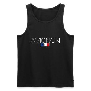AVIGNON FRANKREICH URLAUB SOMMER PARTY (w) - Männer Premium Bio Tank Top - Schwarz - Vorne - AI Model Male 178 light (178cm)