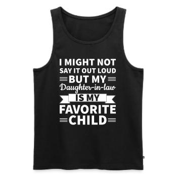 Meine Schwiegertochter ist mein Lieblingskind - Männer Premium Bio Tank Top - Schwarz - Vorne - Michal (187cm)