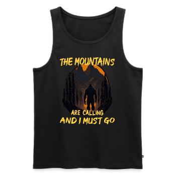 The Mountains Are Calling and I Must Go - Men's Premium Organic Tank Top - black - Front - Michal (187cm)
