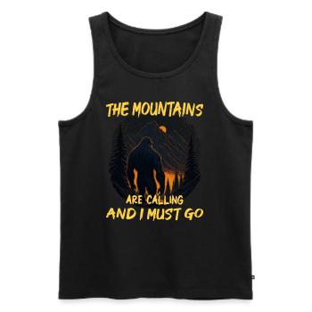 The Mountains Are Calling and I Must Go - Bigfoot - Men's Premium Organic Tank Top - black - Front - Michal (187cm)
