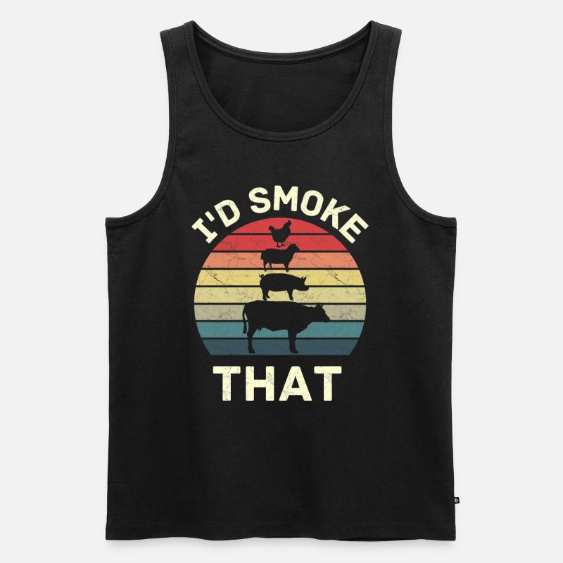 Das würde ich rauchen - Männer Premium Bio Tank Top - Schwarz