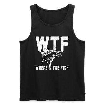 Où est le poisson - Débardeur bio Premium Homme - noir - Devant - Michal (187cm)