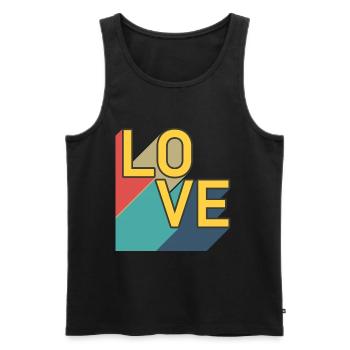 AMOUR - Rétro - Débardeur bio Premium Homme - noir - Devant - Michal (187cm)
