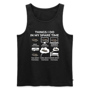 Things I Do in my Spare Time - Pontoons - Men's Premium Organic Tank Top - black - Front - AI Model Male 178 light (178cm)