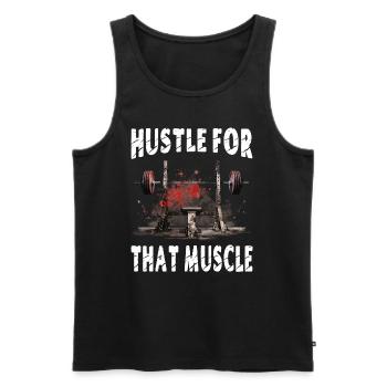 Se démener pour ce muscle - Débardeur bio Premium Homme - noir - Devant - AI Model Male 178 light (178cm)