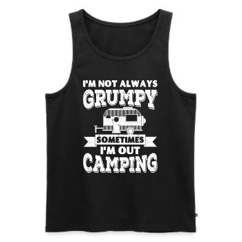I'm not always grumpy, sometimes I'm out Camping - Men's Premium Organic Tank Top - black - Front - AI Model Male 178 light (178cm)