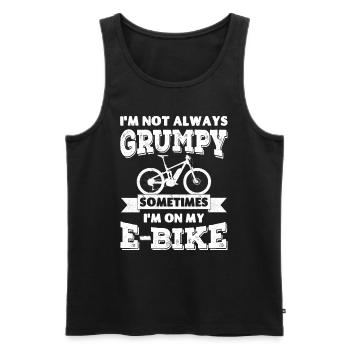Ich bin nicht immer mürrisch, manchmal bin ich auf meinem E-Bike unterwegs - Männer Premium Bio Tank Top - Schwarz - Vorne - Michal (187cm)